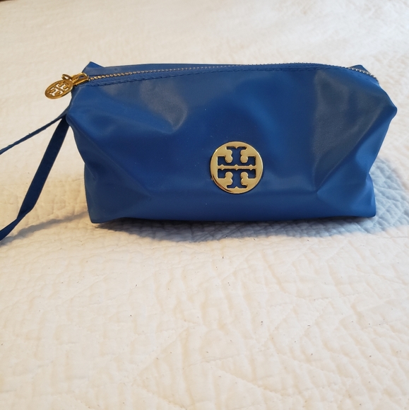 Make-up bag, blue nylon - Picture 1 of 5